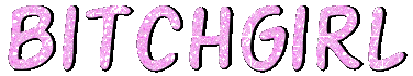 BITCHGIRL in glittery pink letters