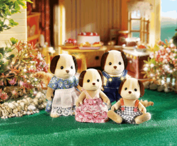 Glittery gif of the Calico Critter beagles