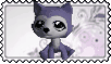 Animated stamp of blue husky LPS waving