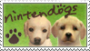 Stamp of a puppy golden retriever and labrador with the Nintendogs logo